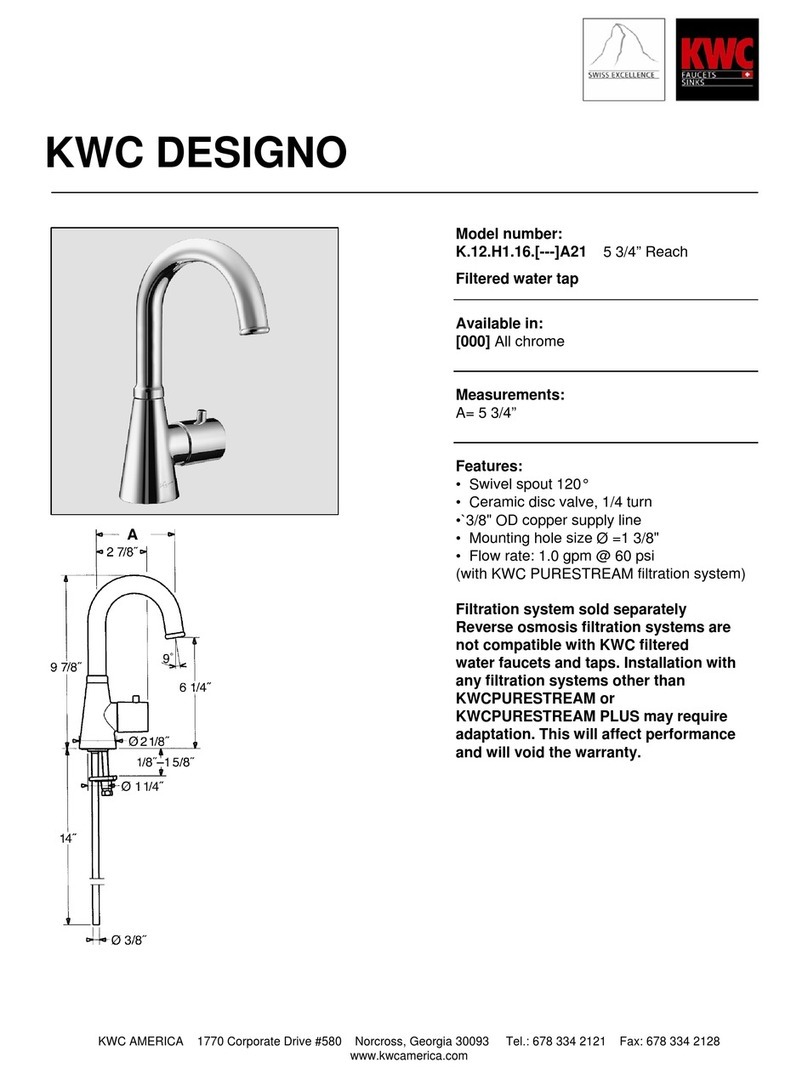 KWC DESIGNO K.12.H1.16 Specification sheet