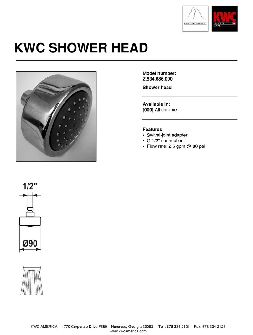 KWC SHOWER HEAD Z.534.686.000 Specification sheet