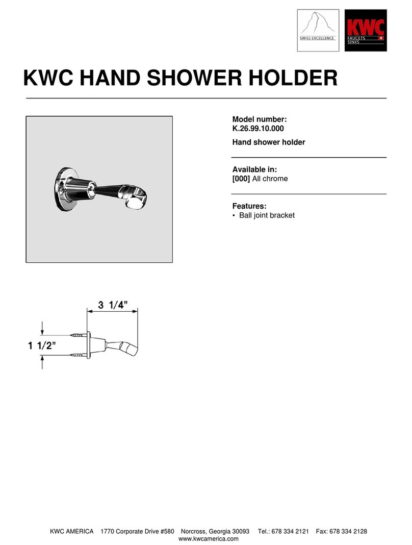 KWC Hand Shower Holder K.26.99.10.000 Specification sheet
