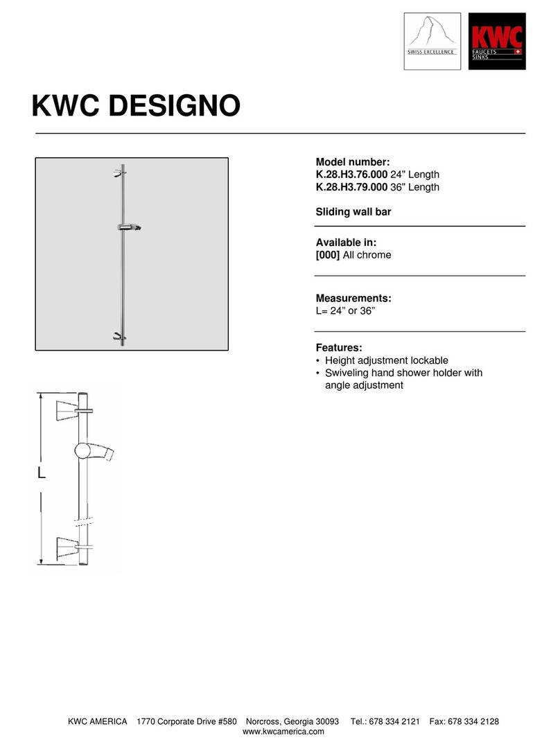 KWC Sliding Wall Bar K.28.H3.76.000 User manual KWC Sliding Wall Bar K.28.H3.76.000 User manual