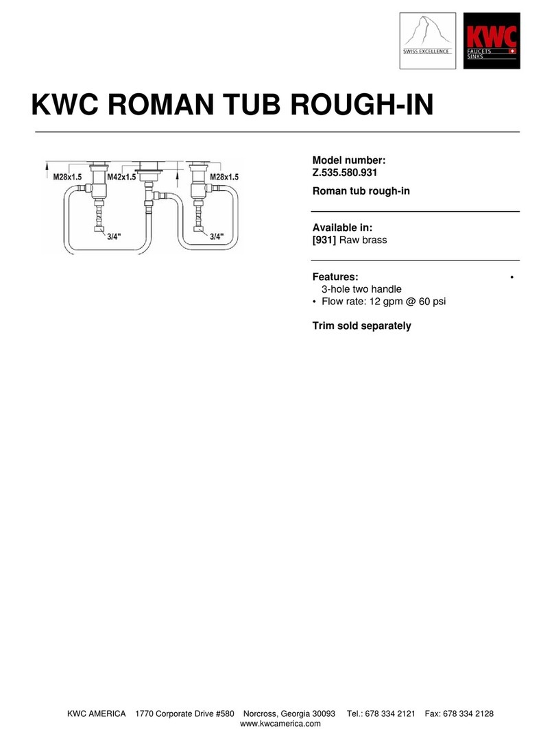 KWC Roman Tub Rough-in Z.535.580.931 User manual KWC Roman Tub Rough-in Z.535.580.931 User manual