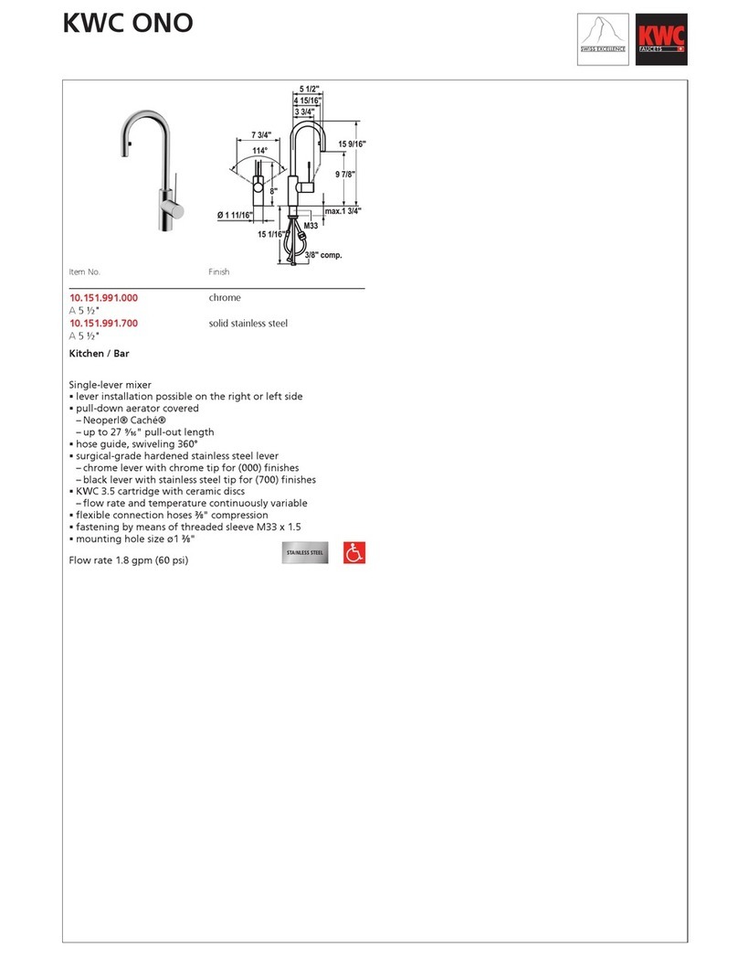 KWC ONO 10.151.991.700 Specification sheet KWC ONO 10.151.991.700 Specification sheet