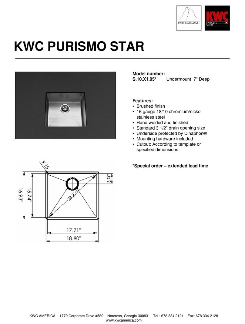 KWC PURISMO STAR S.10.X1.05* Specification sheet KWC PURISMO STAR S.10.X1.05* Specification sheet