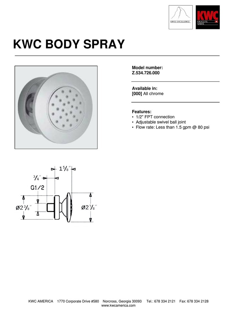 KWC Body Spray Z.534.726.000 Specification sheet