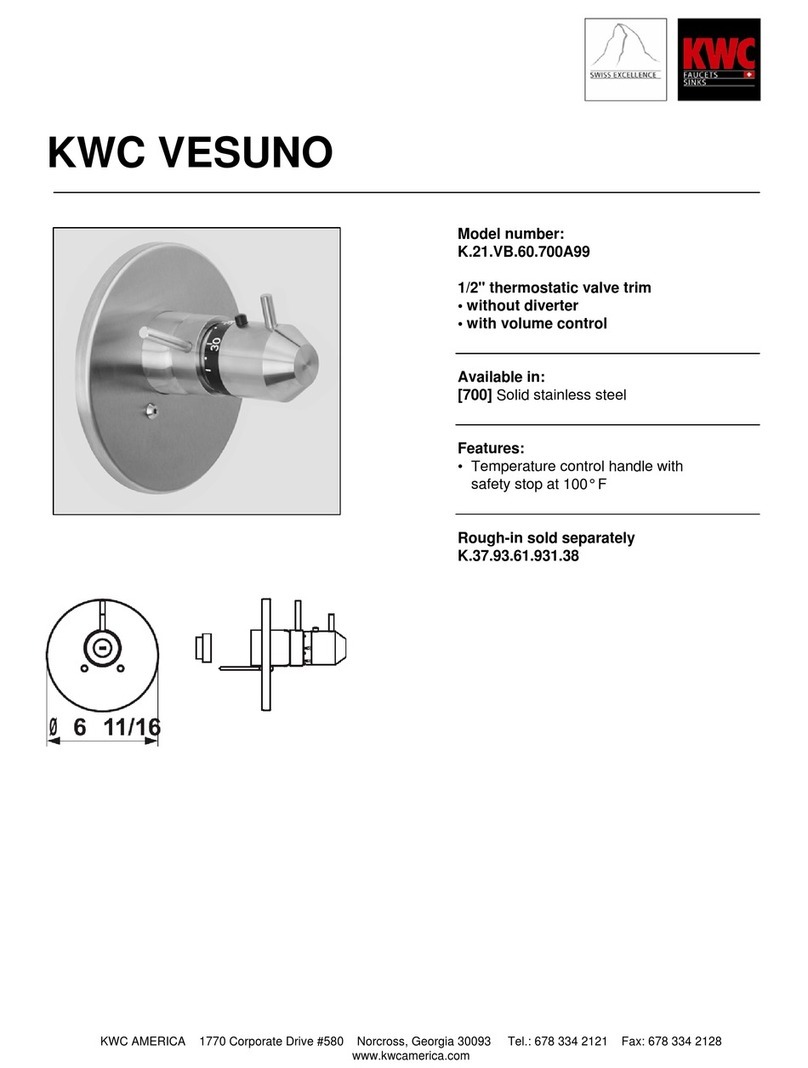 KWC VESUNO K.21.VB.60.700A99 Specification sheet