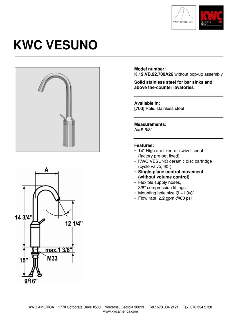 KWC Vesuno K.12.VB.92.700A26 User manual