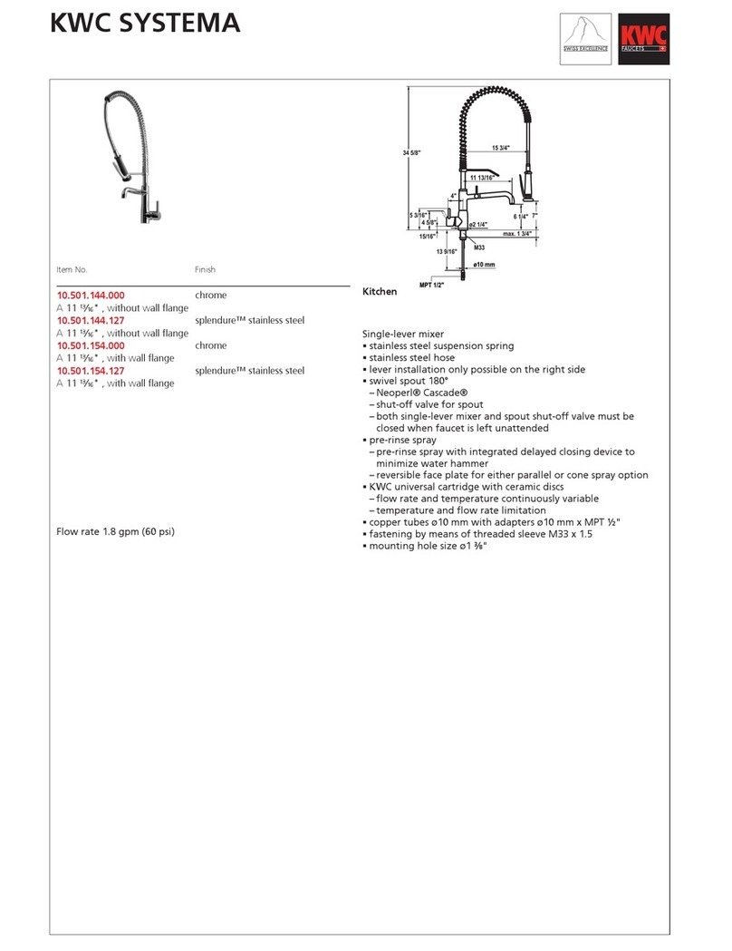 KWC SYSTEMA 10.501.144 Specification sheet