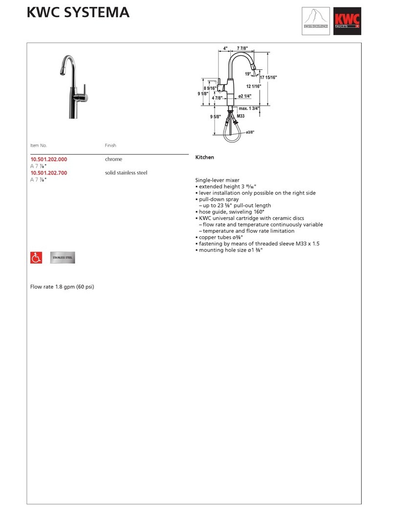 KWC SYSTEMA 10.501.202 Specification sheet