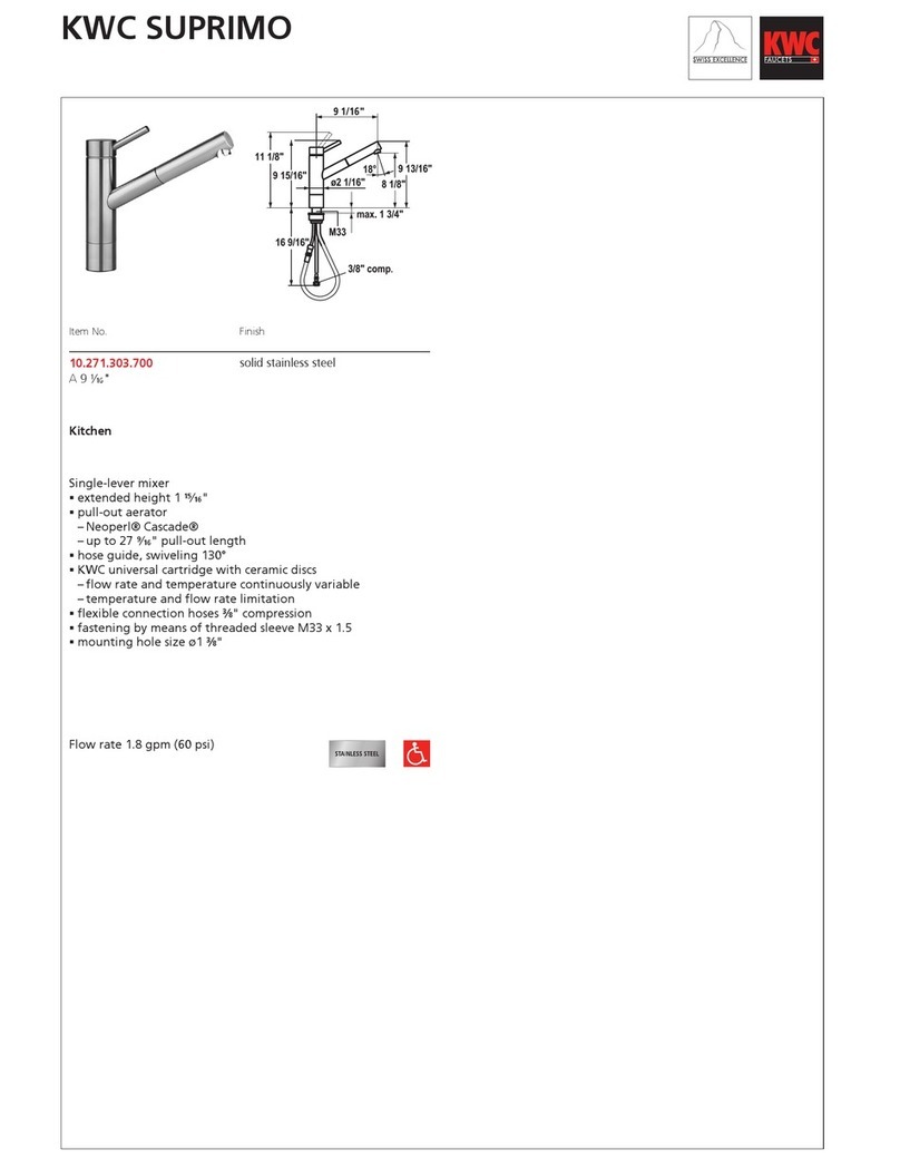 KWC SUPRIMO 10.271.303 Specification sheet