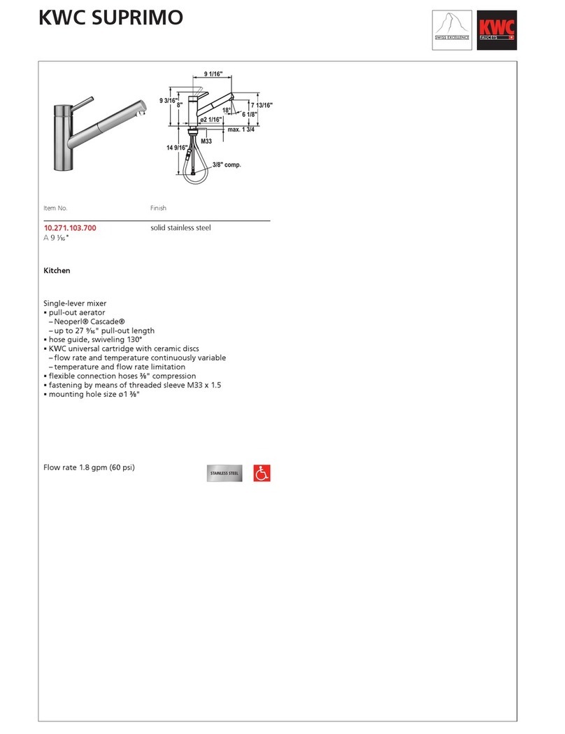 KWC Suprimo 10.271.103.700 Specification sheet
