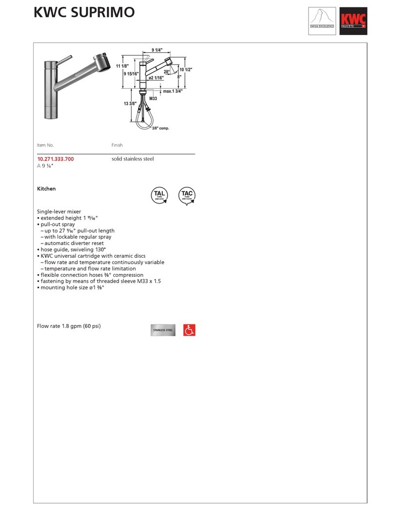 KWC SUPRIMO 10.271.333.700 Specification sheet