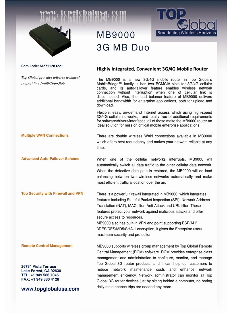 Top Global MB9000 Series Specification sheet