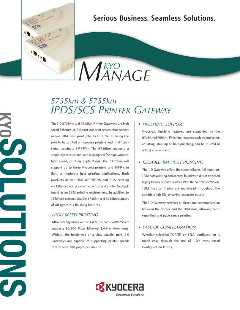 I-O Corporation Kyo Manage 5735km Specification sheet