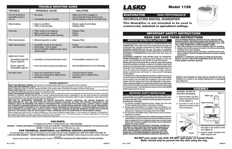 Lasko 1129 user manual