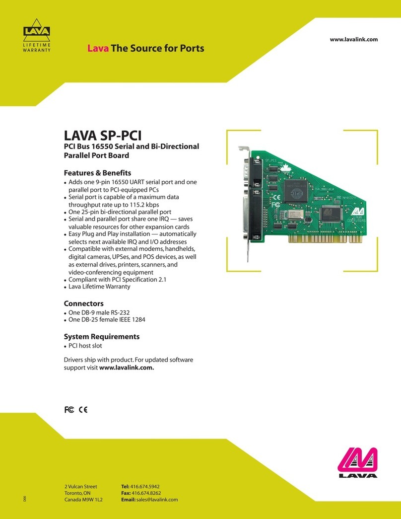 Lava LAVA SP-PCI User manual
