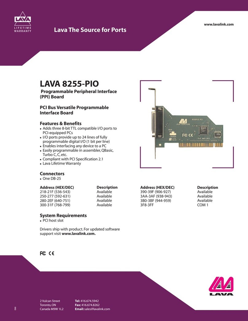 Lava LAVA 8255-PIO User manual
