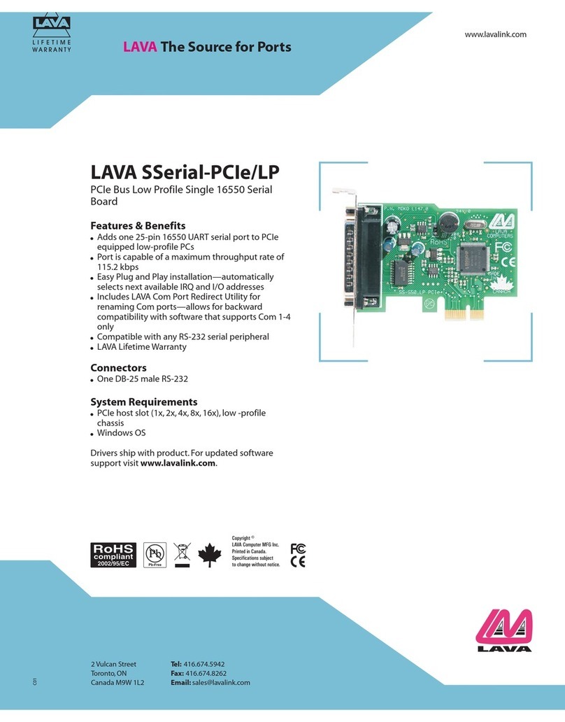 Lava Lava Parallel LAVA SSerial-PCIe/LP datasheet
