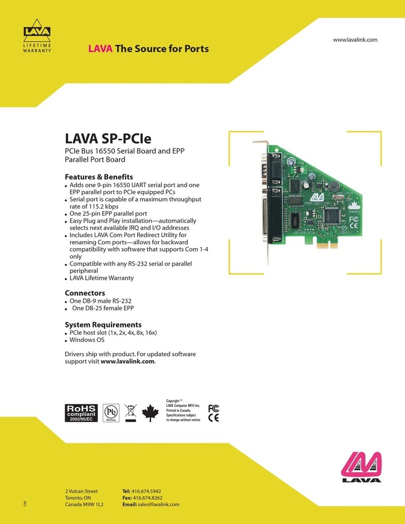 Lava Lava Parallel LAVA SP-PCIe datasheet