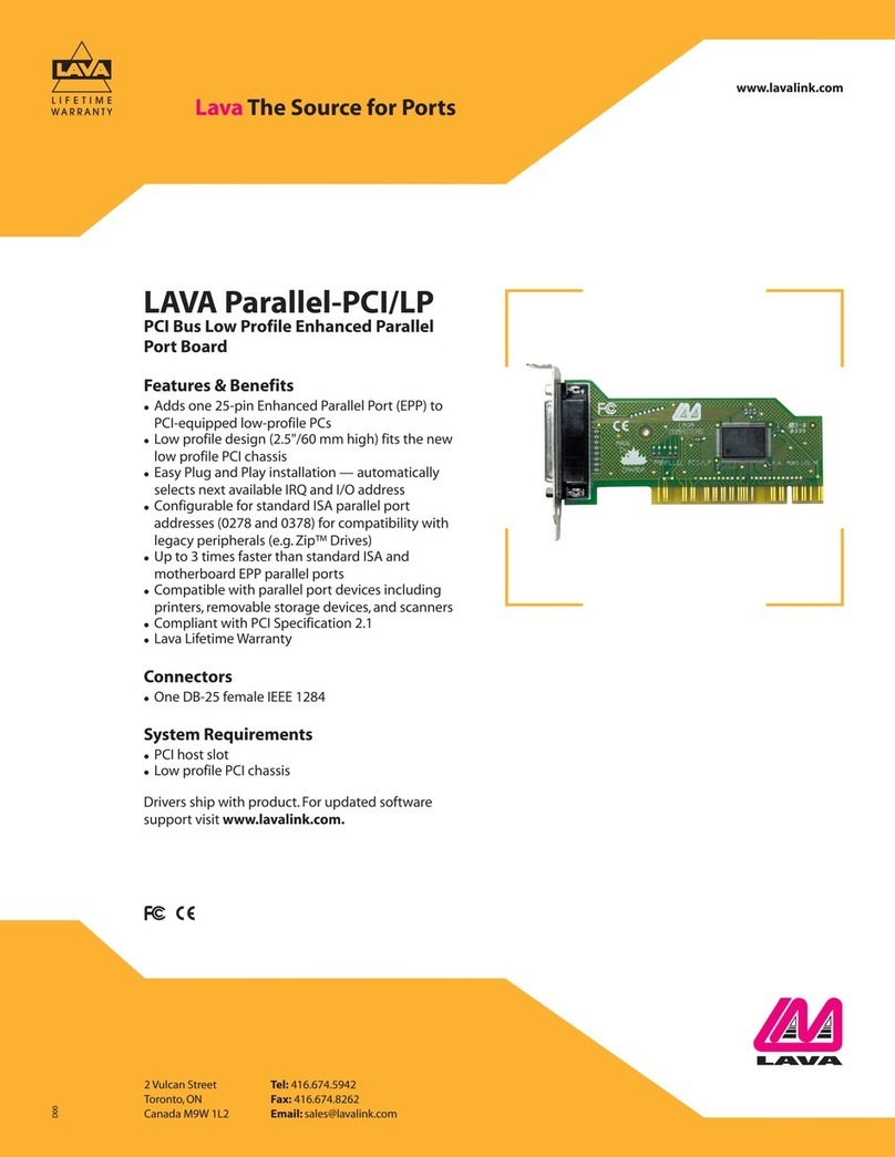 Lava Enhanced Parallel Port Board datasheet