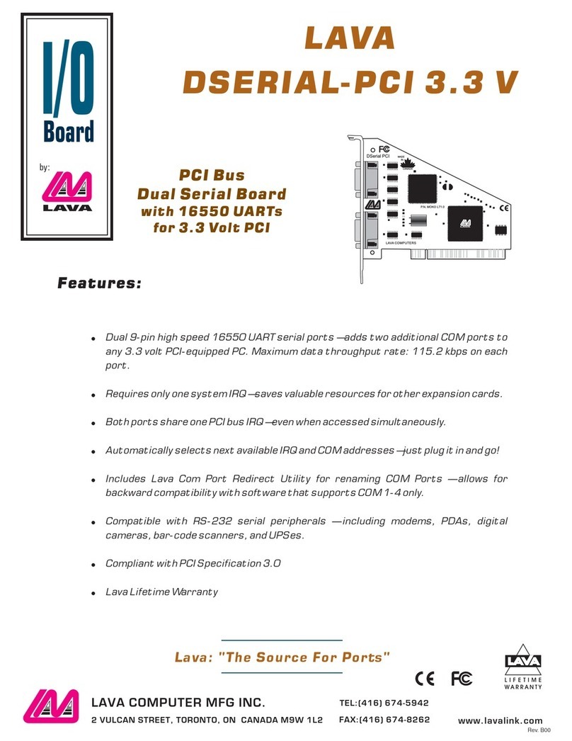 Lava DSERIAL-PCI 3.3 V datasheet Lava DSERIAL-PCI 3.3 V datasheet