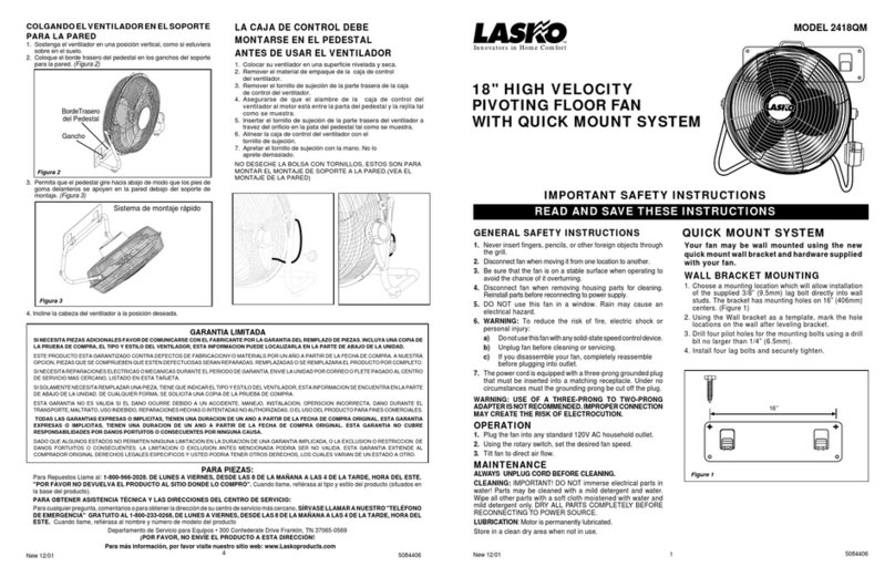 Lasko 2418QM instructions