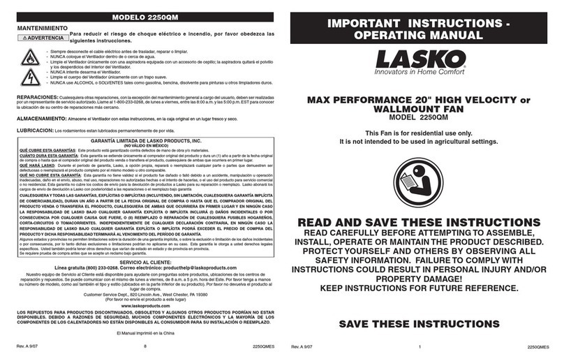 Lasko 2250QM User manual