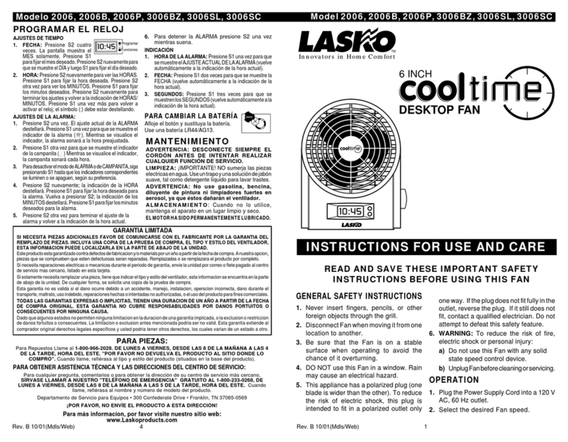 Lasko 2006 Assembly instructions