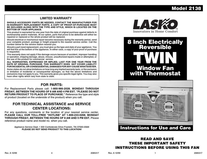 Lasko 2138 Assembly instructions