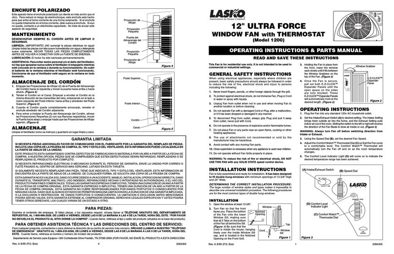 Lasko 1200 User manual