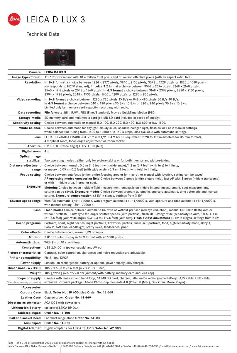 Leica D-Lux 3 Instruction manual
