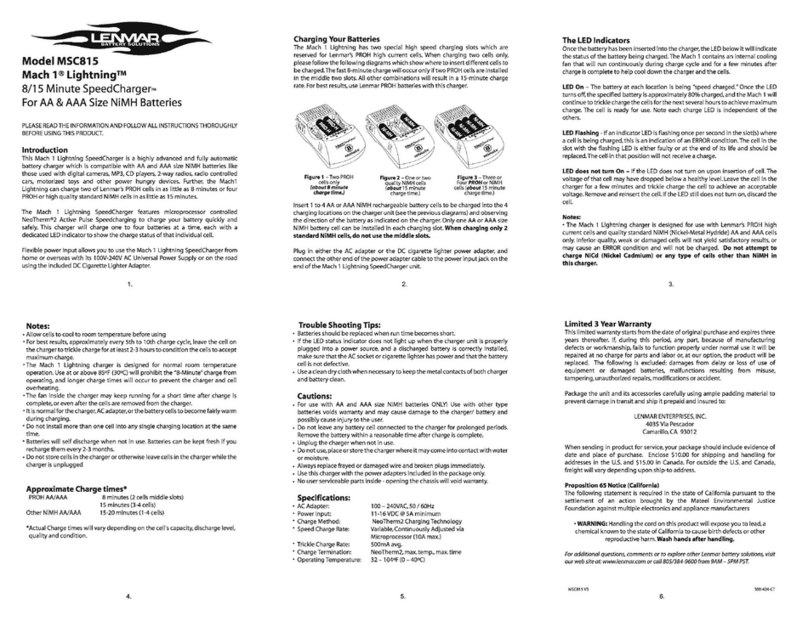 Lenmar MSC815 Mach 1 Lightning manual