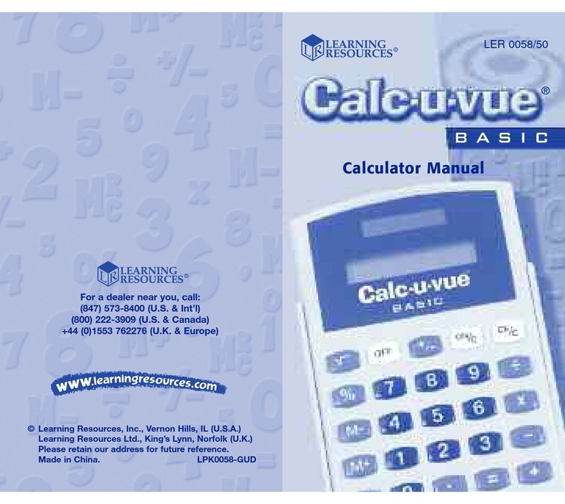 Learning Resources Calc-u-vue LER 0068/50 Basic Manual Learning Resources Calc-u-vue LER 0068/50 Basic Manual