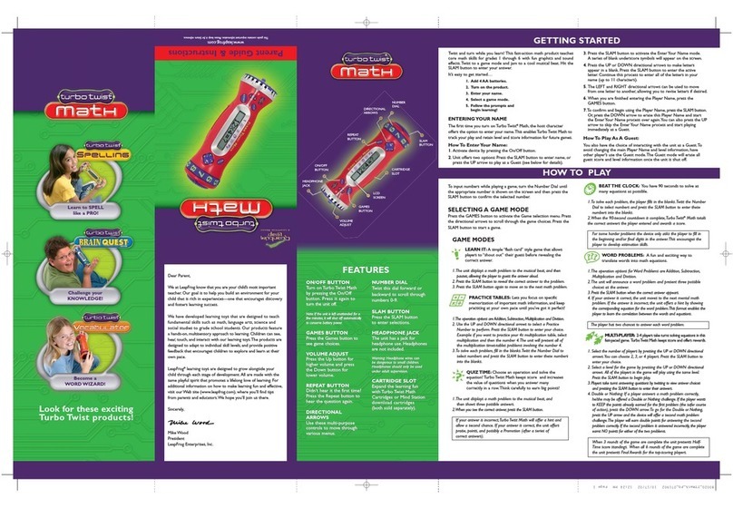 LeapFrog Turbo Twist Brain Quest instructions