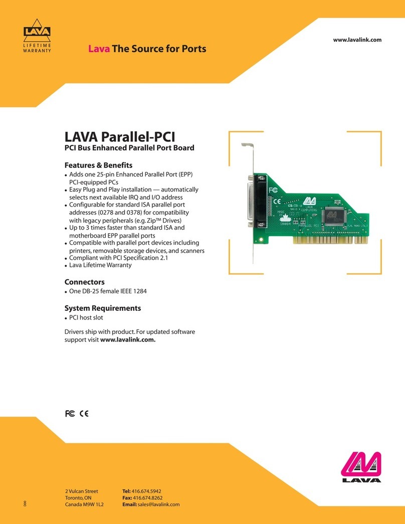 Lava Parallel-PCI DB-25 User manual