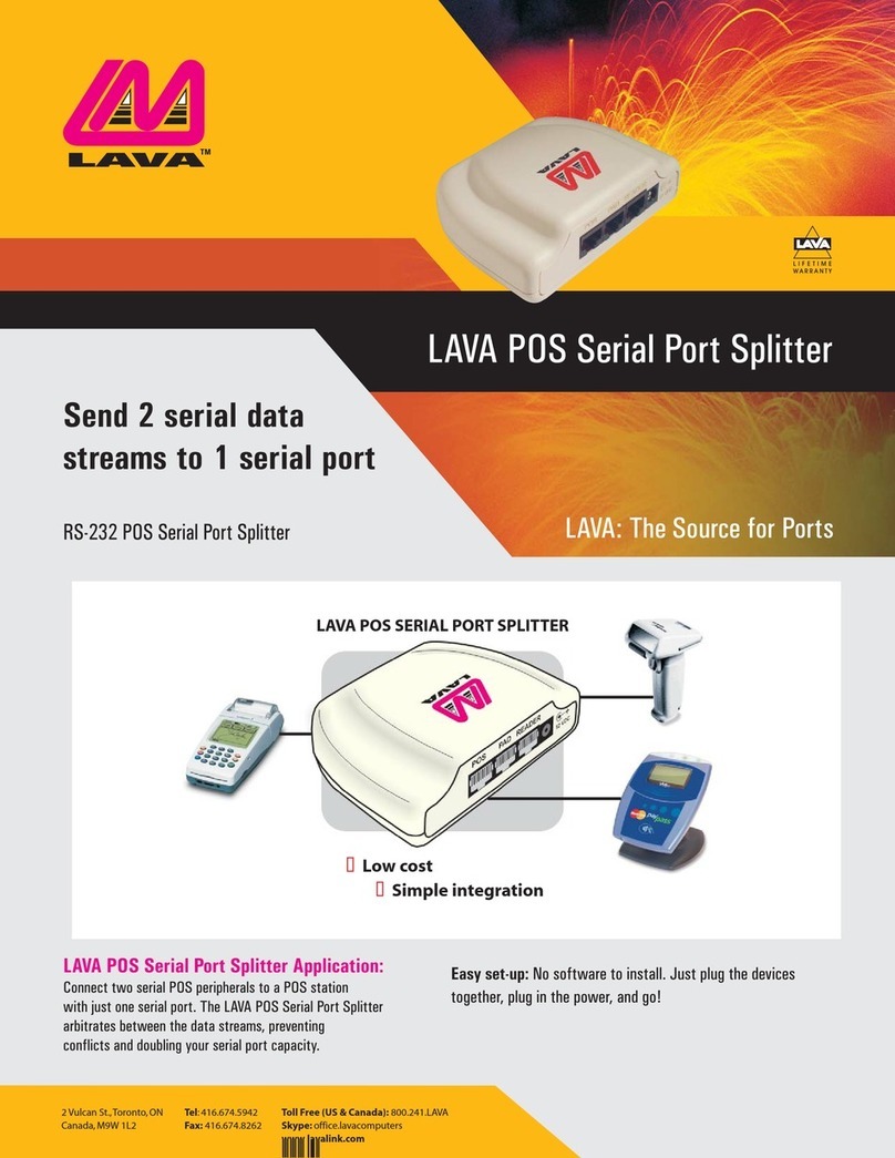 Lava Serial Port Splitter LAVA POS Specifications