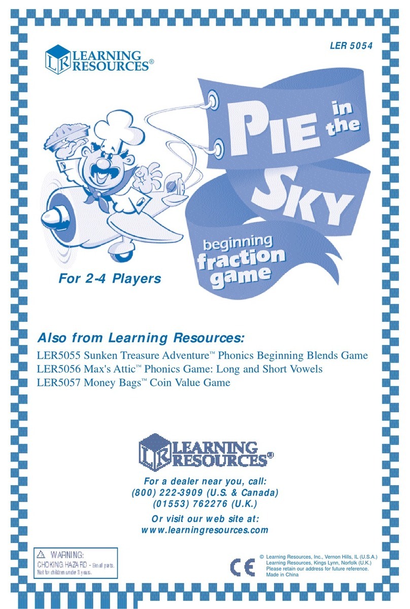 Learning Resources Pie in the Sky LER 5054 User manual Learning Resources Pie in the Sky LER 5054 User manual