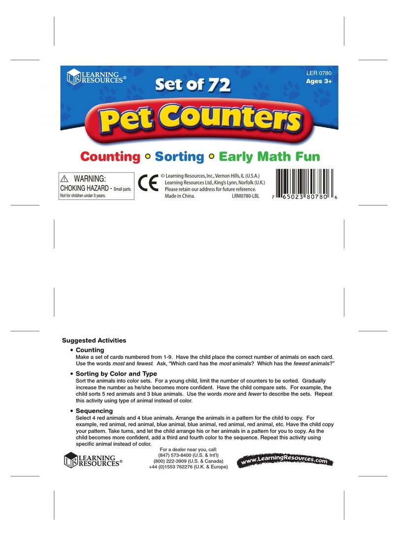 Learning Resources Pet Counters LER 0780 User manual