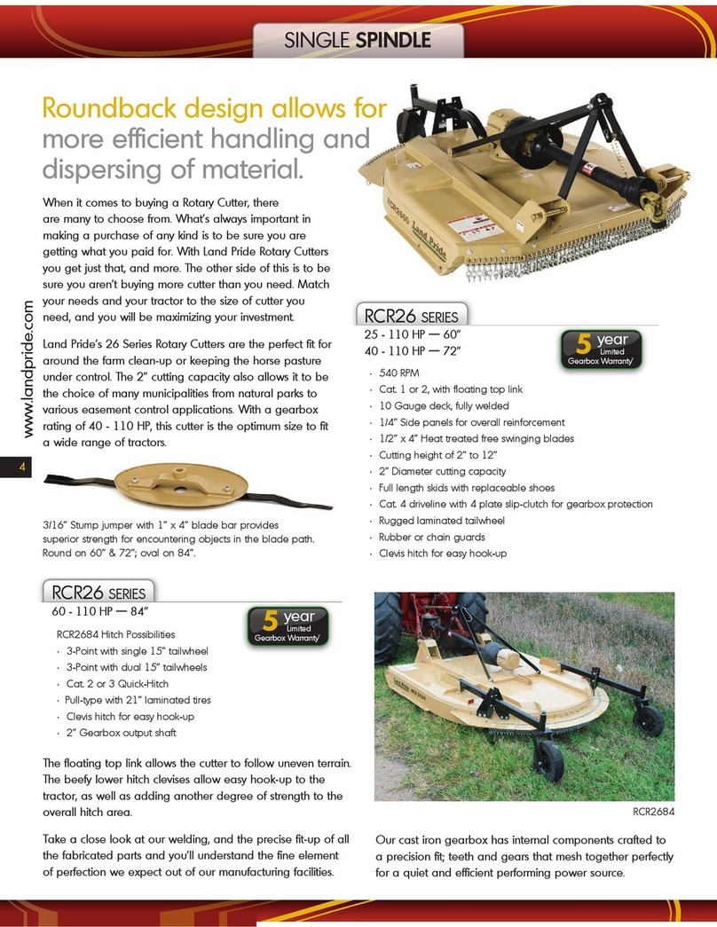 Land Pride RCR26 Series Specifications