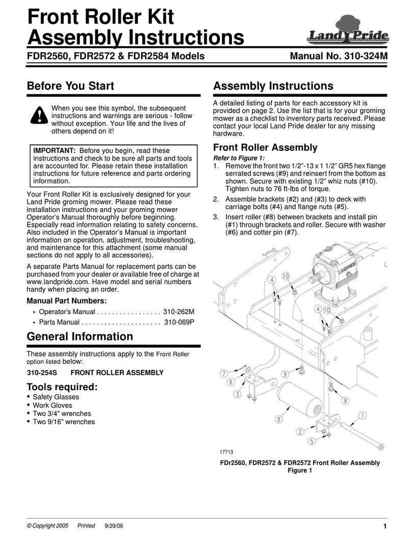 Land Pride FDR2572 Assembly instructions Land Pride FDR2572 Assembly instructions