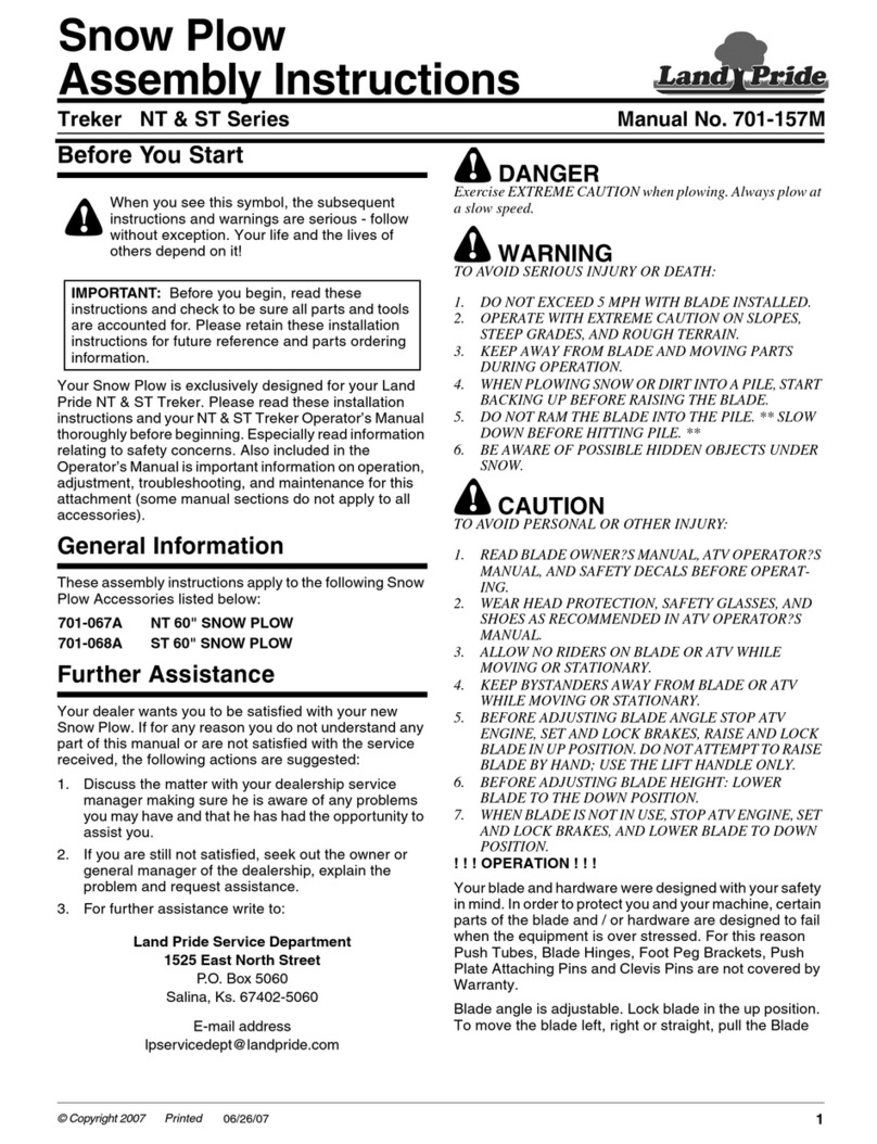 Land Pride Snow Plow User manual