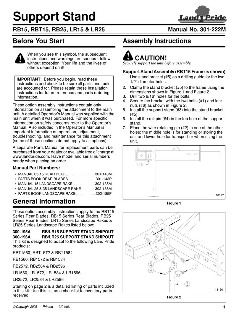 Land Pride Support Stand LR15 User manual