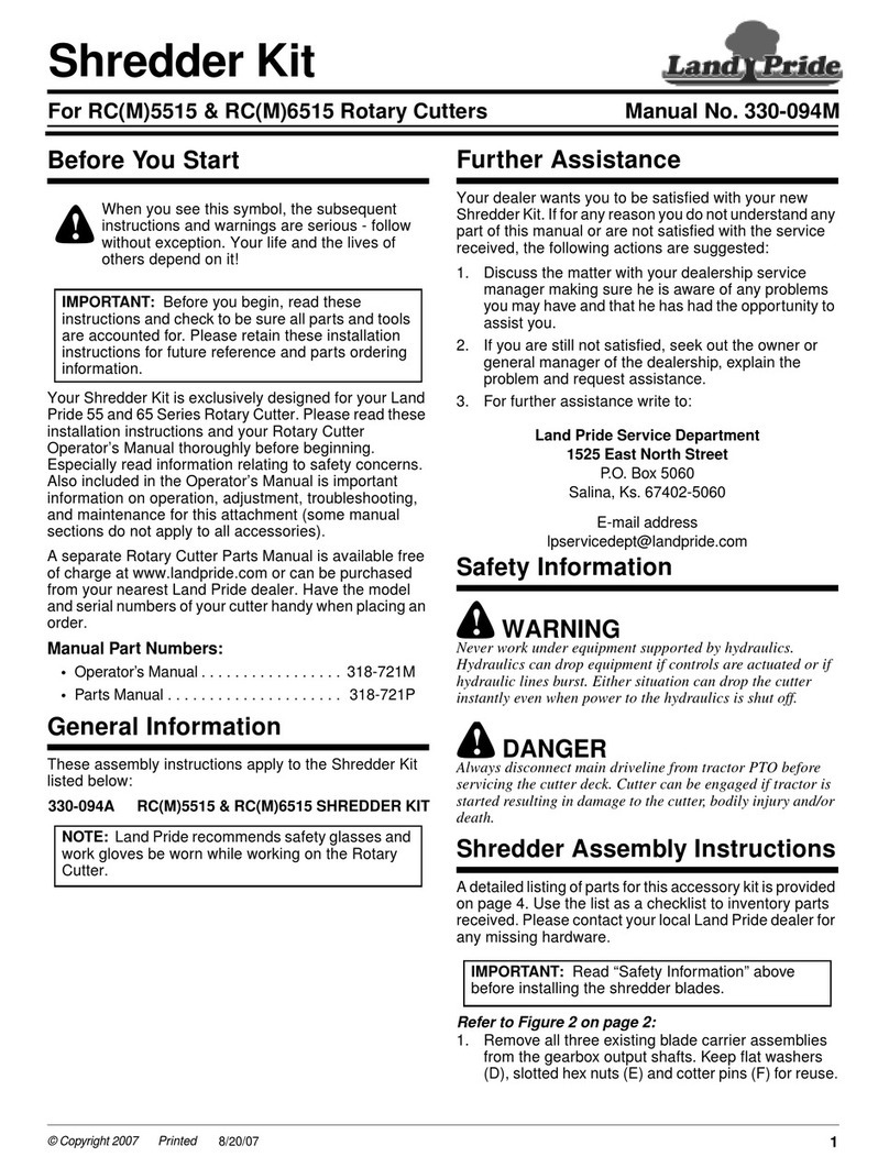 Land Pride 55 Series user manual