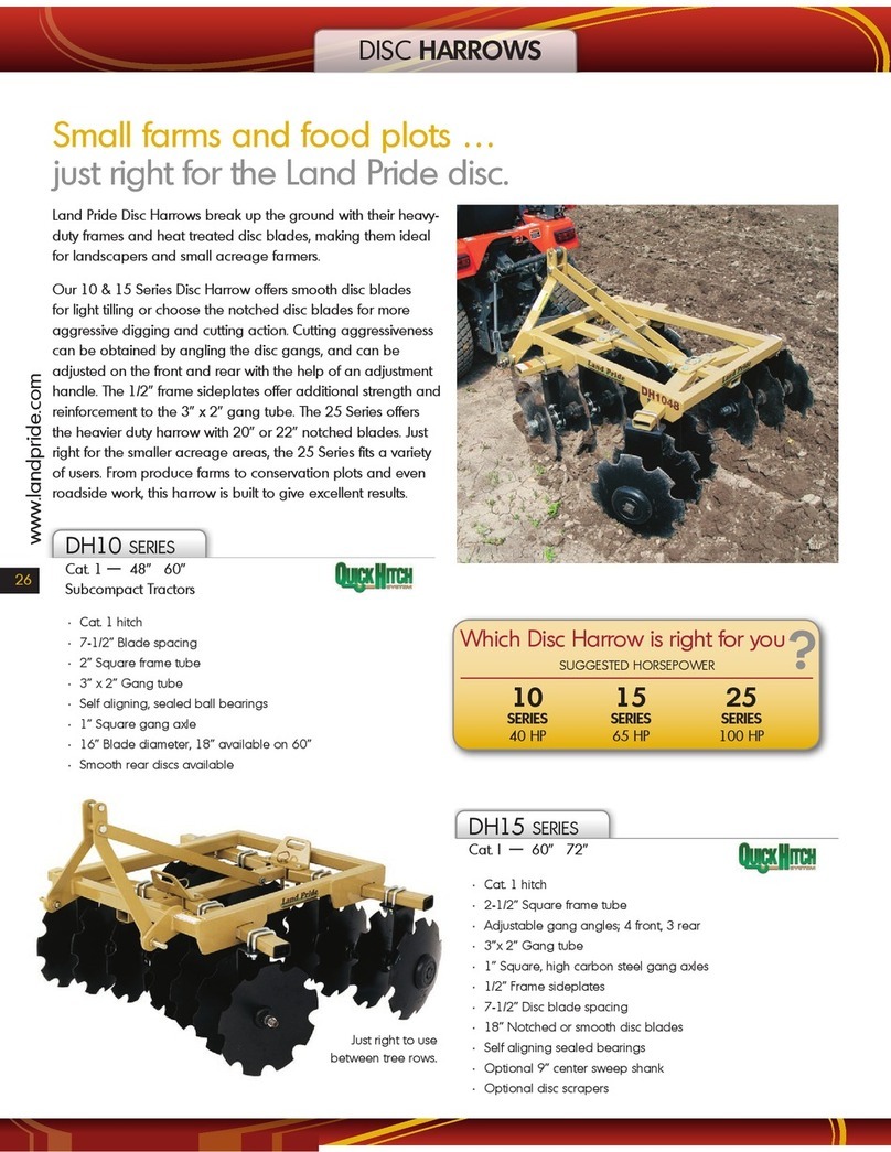 Land Pride Disc Harrows DH10 datasheet