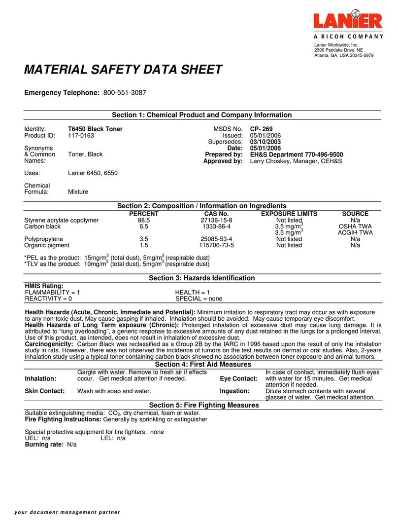 Lanier 117-0163 Operating and maintenance instructions Lanier 117-0163 Operating and maintenance instructions