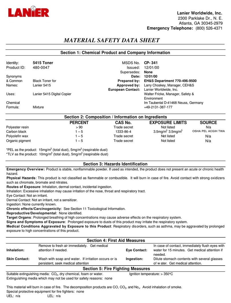 Lanier CP- 341 Material safety data sheet