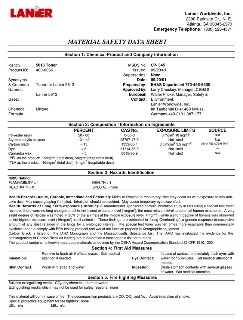Lanier 5613 Operating and maintenance instructions