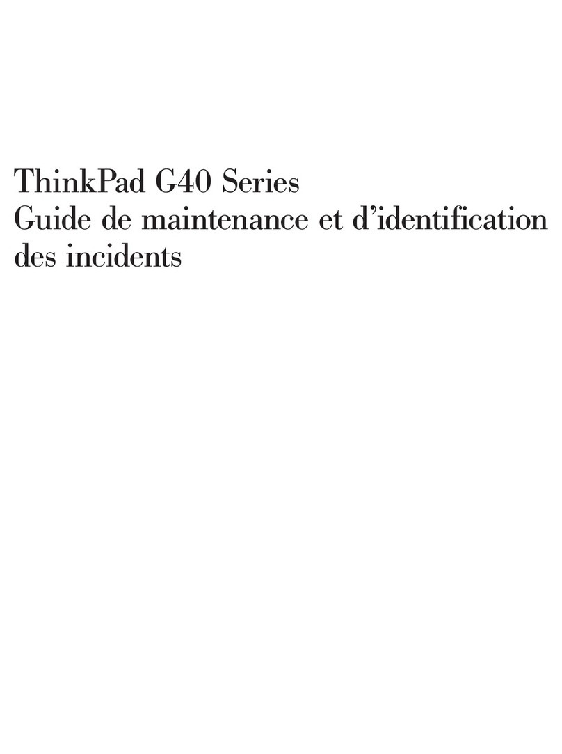 Lenovo ThinkPad G40 Series Guide de maintenance et d’identification des incidents Lenovo ThinkPad G40 Series Guide de maintenance et d’identification des incidents
