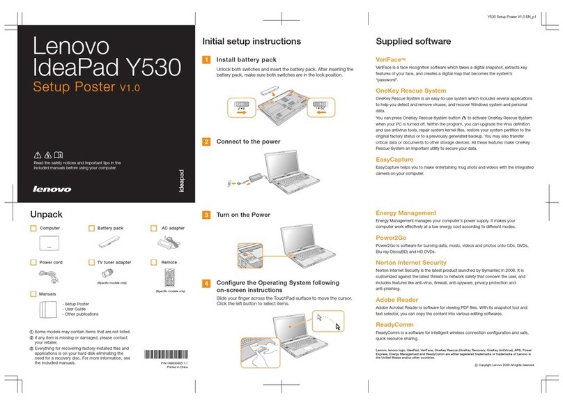 Lenovo Y530 - IdeaPad - Core 2 Duo 2.13 GHz user manual
