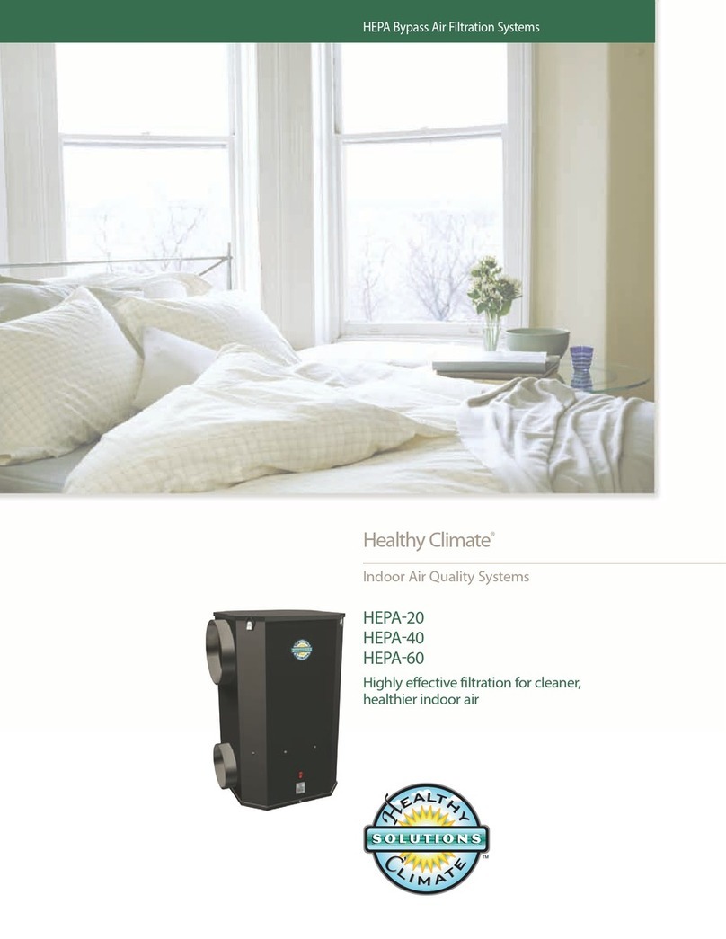 Lennox HEPA Bypass Air Filtration Systems HEPA-20 User manual