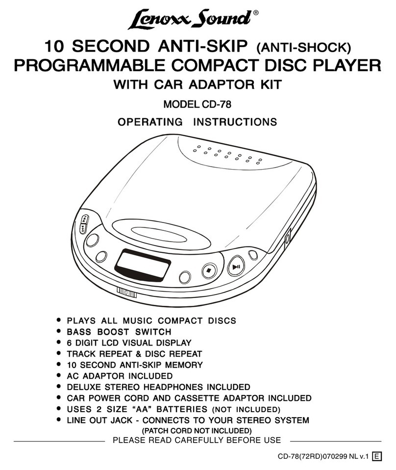 Lenoxx CD-78 User manual